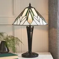 Astoria Small Tiffany Glass Table Lamp - Black