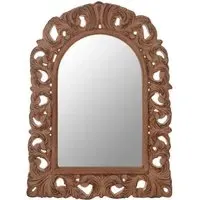 Astoya Arc Leaf Wall Mirror - Antique Brown