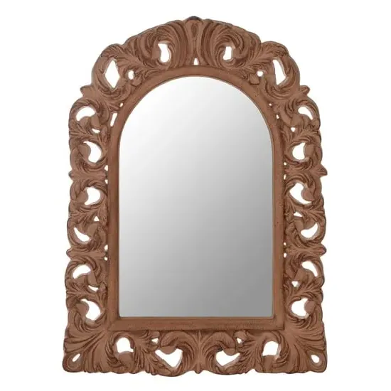 Astoya Arc Leaf Wall Mirror - Antique Brown