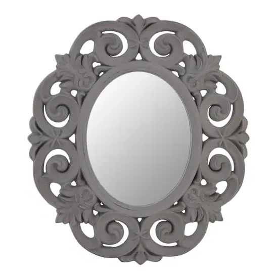 Astoya Scroll Wall Mirror - Antique Grey