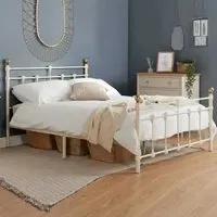 Atalla Single Bed Frame - Cream, Metal