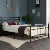 Atalla Small Double Bed Frame - Black, Metal