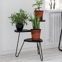 Athens 3-Tier Plant Stand - Black Marble Effect, MDF alternate view