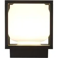 Athens LED Outdoor Light with Opal Shade - Black