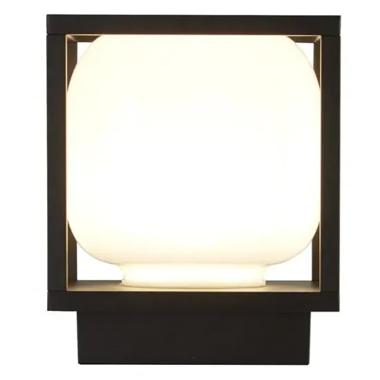 Athens LED Outdoor Light with Opal Shade - Black image
