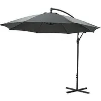 Athine Round Parasol - Dark Grey, Polyester
