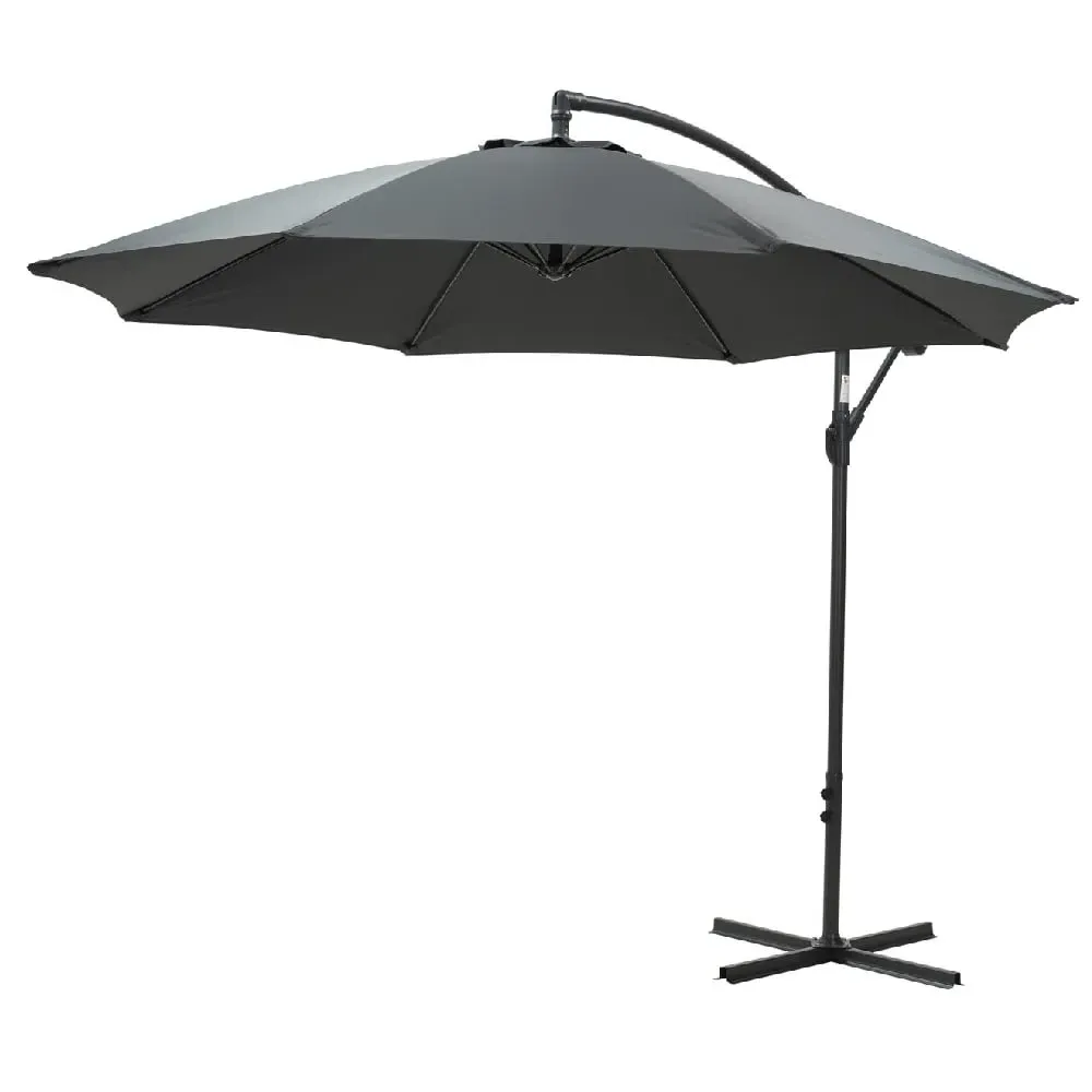 Athine Round Parasol - Dark Grey, Polyester image