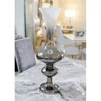 Atik Centerpiece Vase - White, Glass