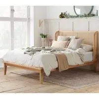 Atlanta Rattan King Size Bed Frame - Oak
