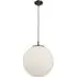 Atom Large Opal Glass Ceiling Pendant Light - Black