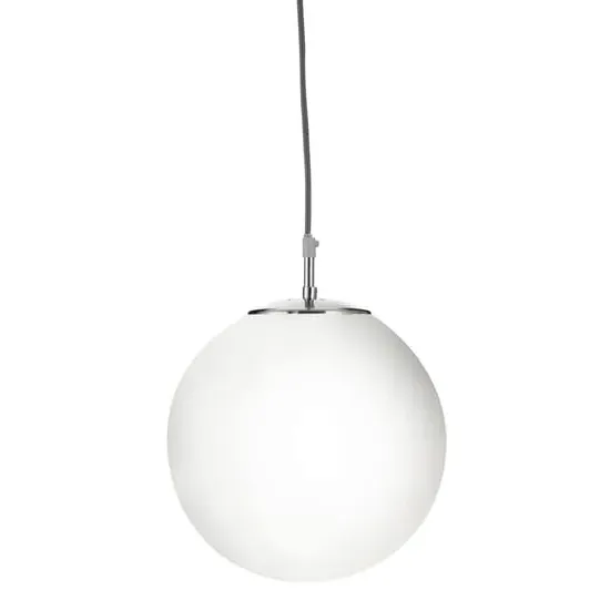 Atom Large Opal Glass Ceiling Pendant Light - Silver