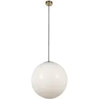 Atom Opal Glass Ceiling Pendant Light - Satin Brass