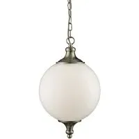 Atom Pendant Light - Antique Brass, Opal Glass
