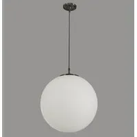 Atom Small Opal Glass Ceiling Pendant Light - Black