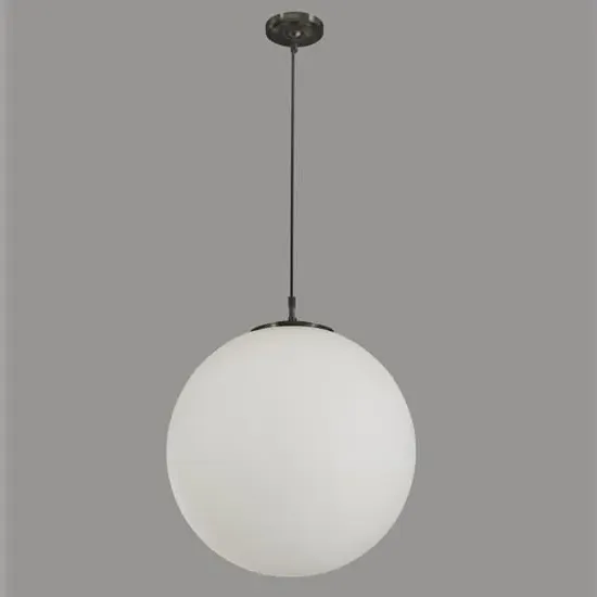 Atom Small Opal Glass Ceiling Pendant Light - Black