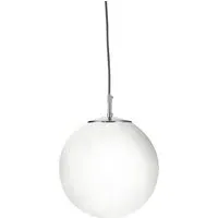 Atom Small Opal Glass Ceiling Pendant Light - Silver