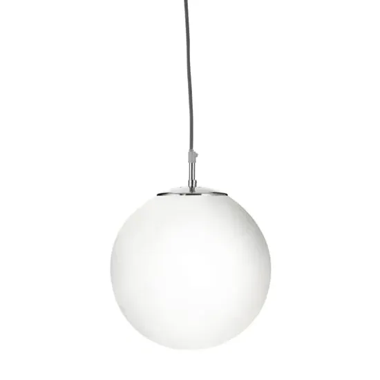 Atom Small Opal Glass Ceiling Pendant Light - Silver image