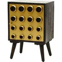 Atria Bedside Cabinet with 1 Door - Black, Mango Wood