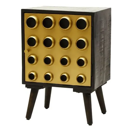 Atria Bedside Cabinet with 1 Door - Black, Mango Wood image