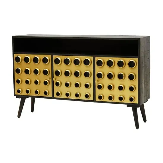 Atria Sideboard with 3 Doors - Black, Mango Wood