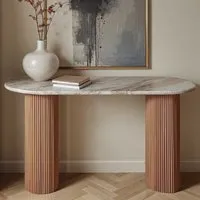 Attalla Console Table - White Marble, Mango Wood alternate view