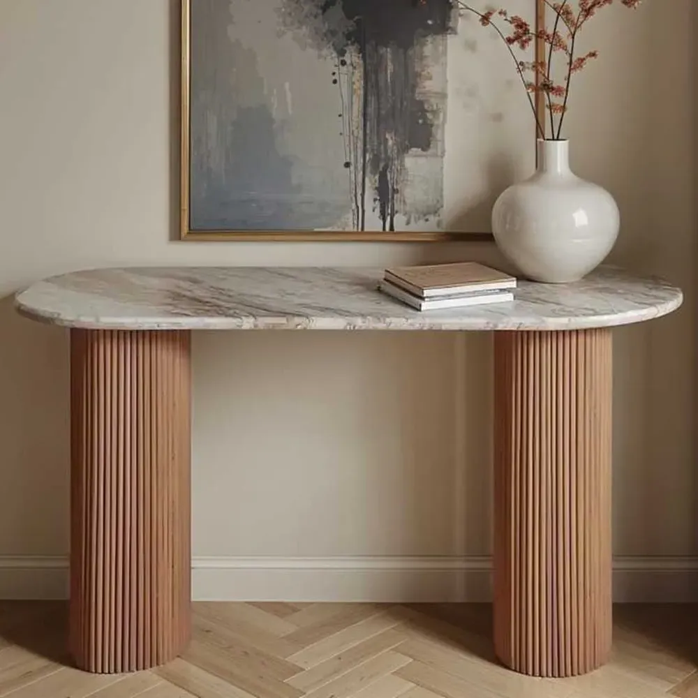 Attalla Console Table - White Marble, Mango Wood product