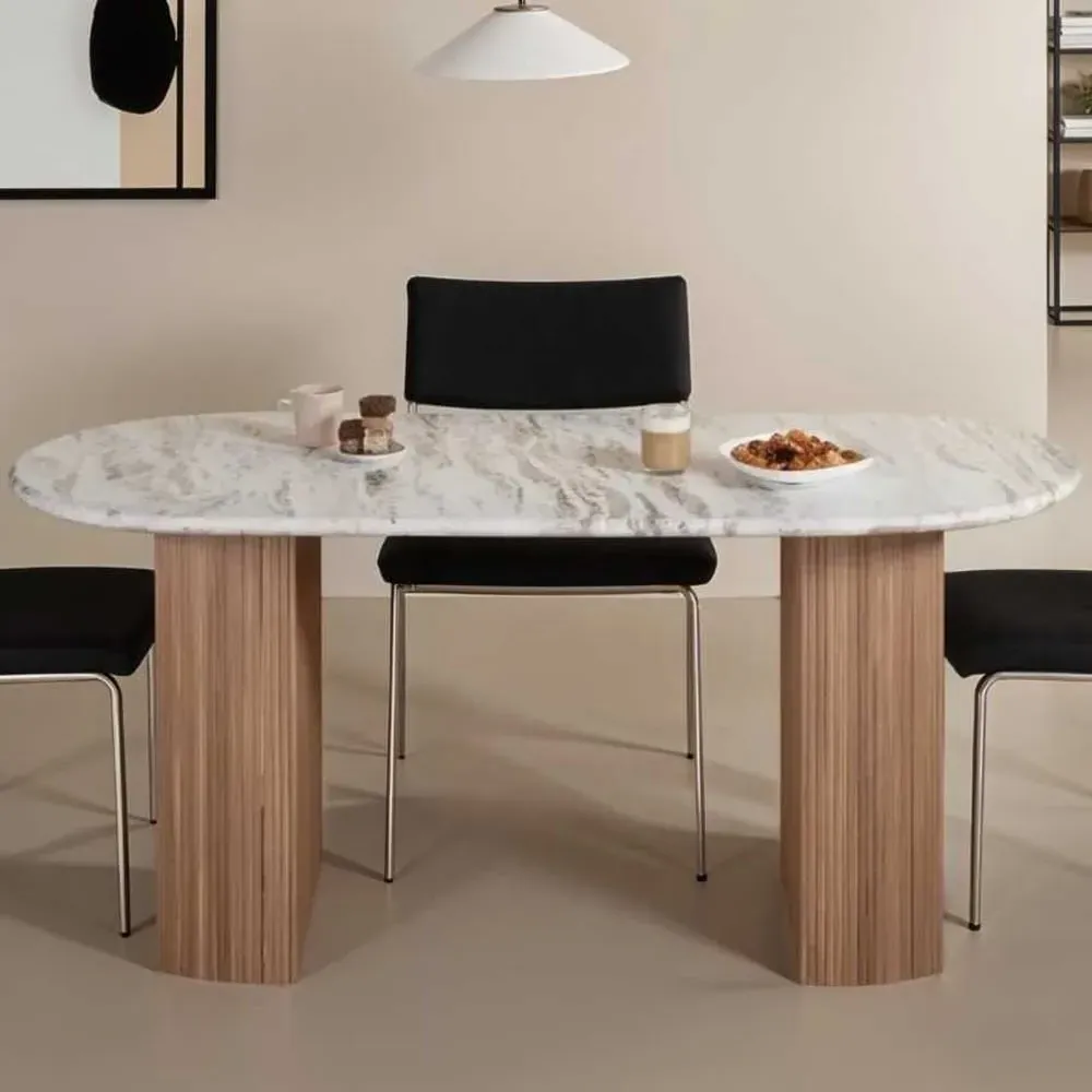 Attalla Dining Table - White, Marble product