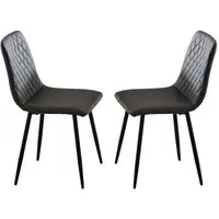 Attica Dining Chairs Pair - Dark Grey, Leather alternate view
