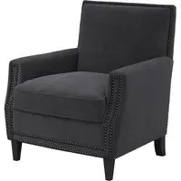 Attica Fabric Armchair with Wooden Legs - Anthracite