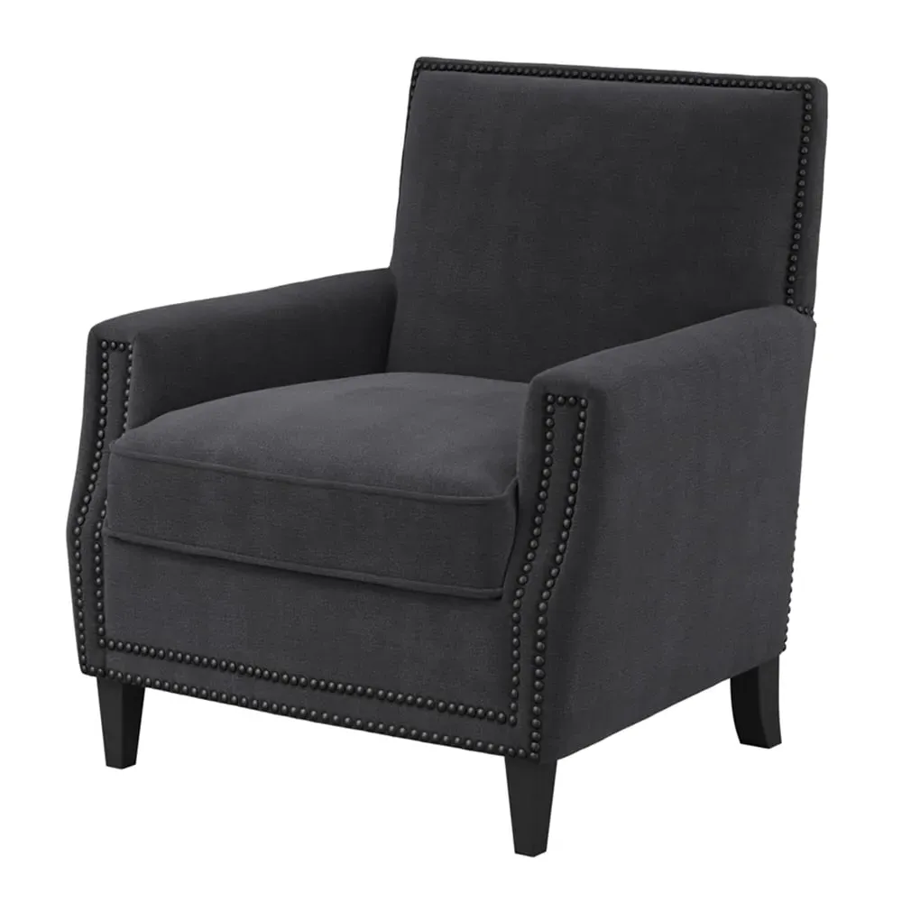 Attica Fabric Armchair with Wooden Legs - Anthracite image