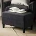 Attica Fabric Footstool with Wooden Legs - Anthracite