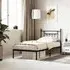 Attica Single Bed Frame with Headboard - Black, Steel