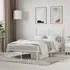 Attica Small Double Bed Frame with Headboard - White, Metal