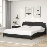 Attica Super King Size Bed Frame - Black, Faux Leather
