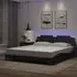 Attica Super King Size Bed Frame with LED - Black, Faux Leather