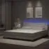 Attica Super King Size Bed Frame with LED - White, Faux Leather