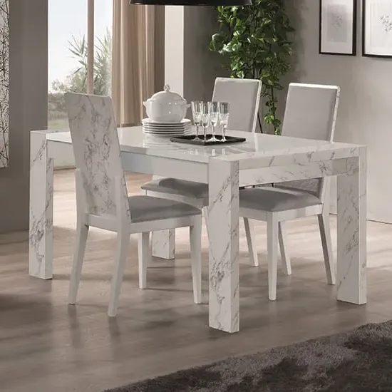 Attoria Large Dining Table - White, MDF