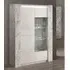 Attoria LED 2 Door Display Cabinet - White Marble Effect, MDF