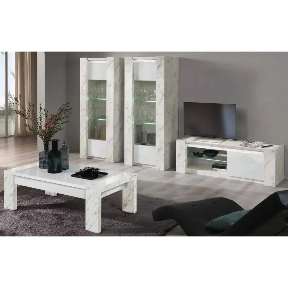 Attoria Living Room Set with Coffee Table - White