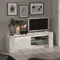 Attoria TV Stand with LED Lights - White, MDF