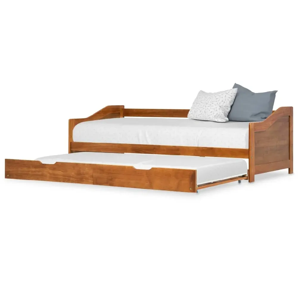 Atwater Pull Out Sofa Bed - Honey Brown, Wood