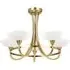 Auburn Glass 5 Ceiling Light with Steel Frame - Antique Brass