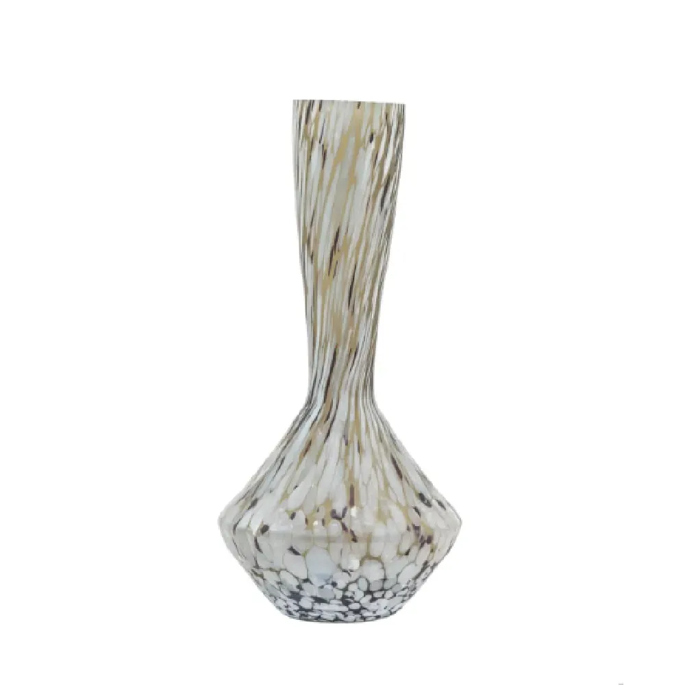 Auburn Small Glass Decorative Vase - Brown, White image