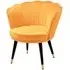 Auburn Velvet Armchair with Wooden Legs - Yellow
