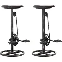 Auckland Bar Chairs In Pair - Black, Metal