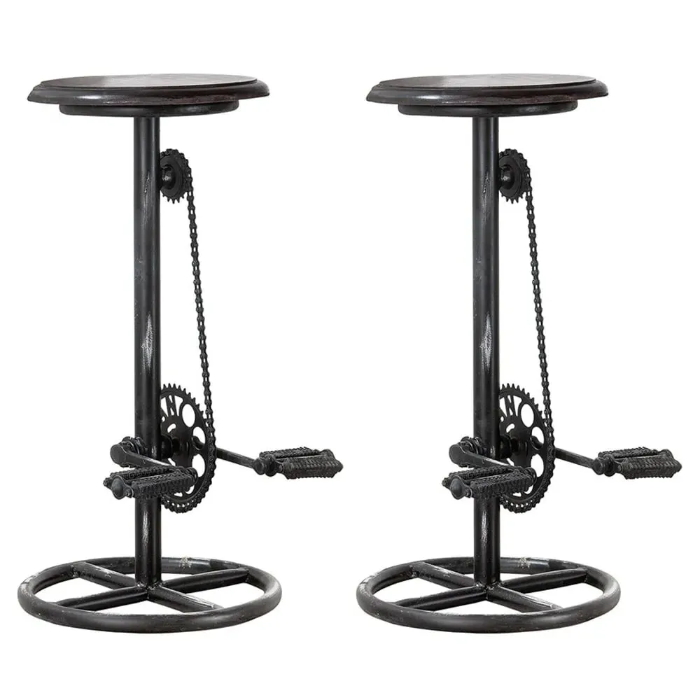 Auckland Bar Chairs In Pair - Black, Metal