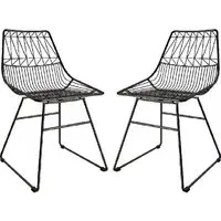 Auckland Bistro Dining Chairs In Pair - Black, Metal