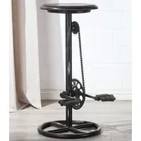 Auckland Metal Bar Stool with Backrest - Black