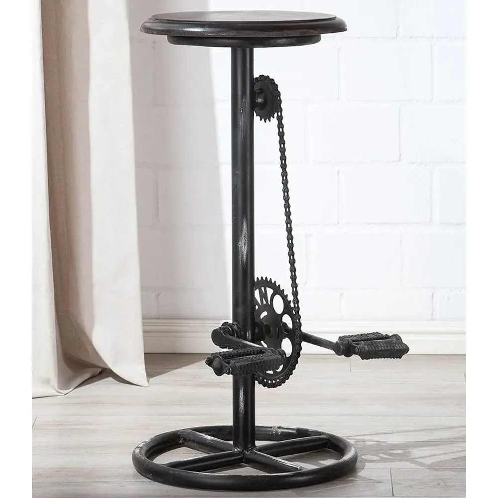 Auckland Metal Bar Stool with Backrest - Black image