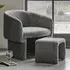 Augusta Fabric Armchair with Foot Stool - Anthracite